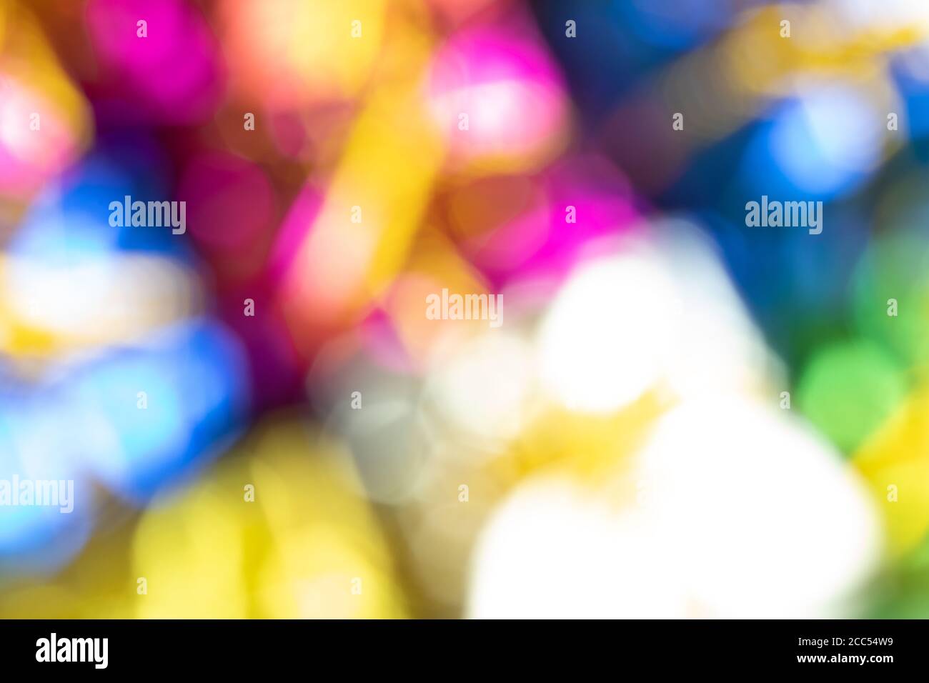 Blurry background with colorful presents gifts Stock Photo