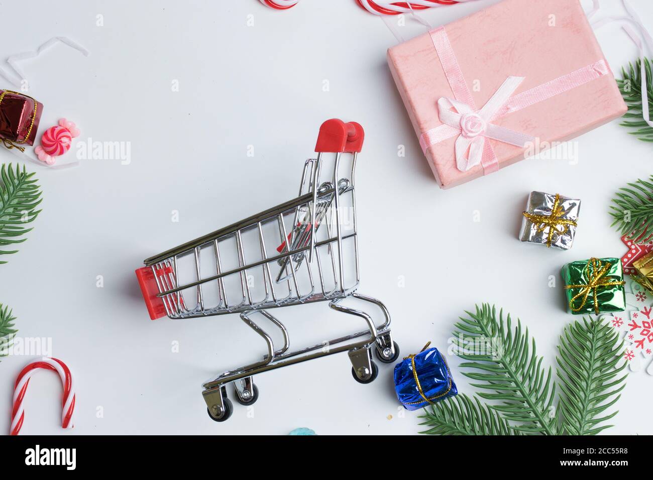 Concept of Christmas holidays sale. Buying New Year gifts Stock Photo