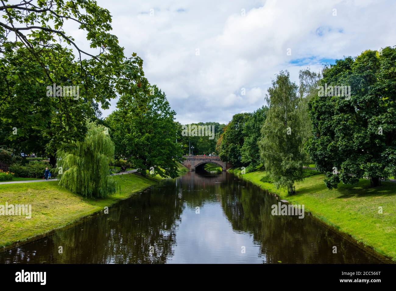 Pilsetas kanals, Bastejkalns Park, Riga, Latvia Stock Photo