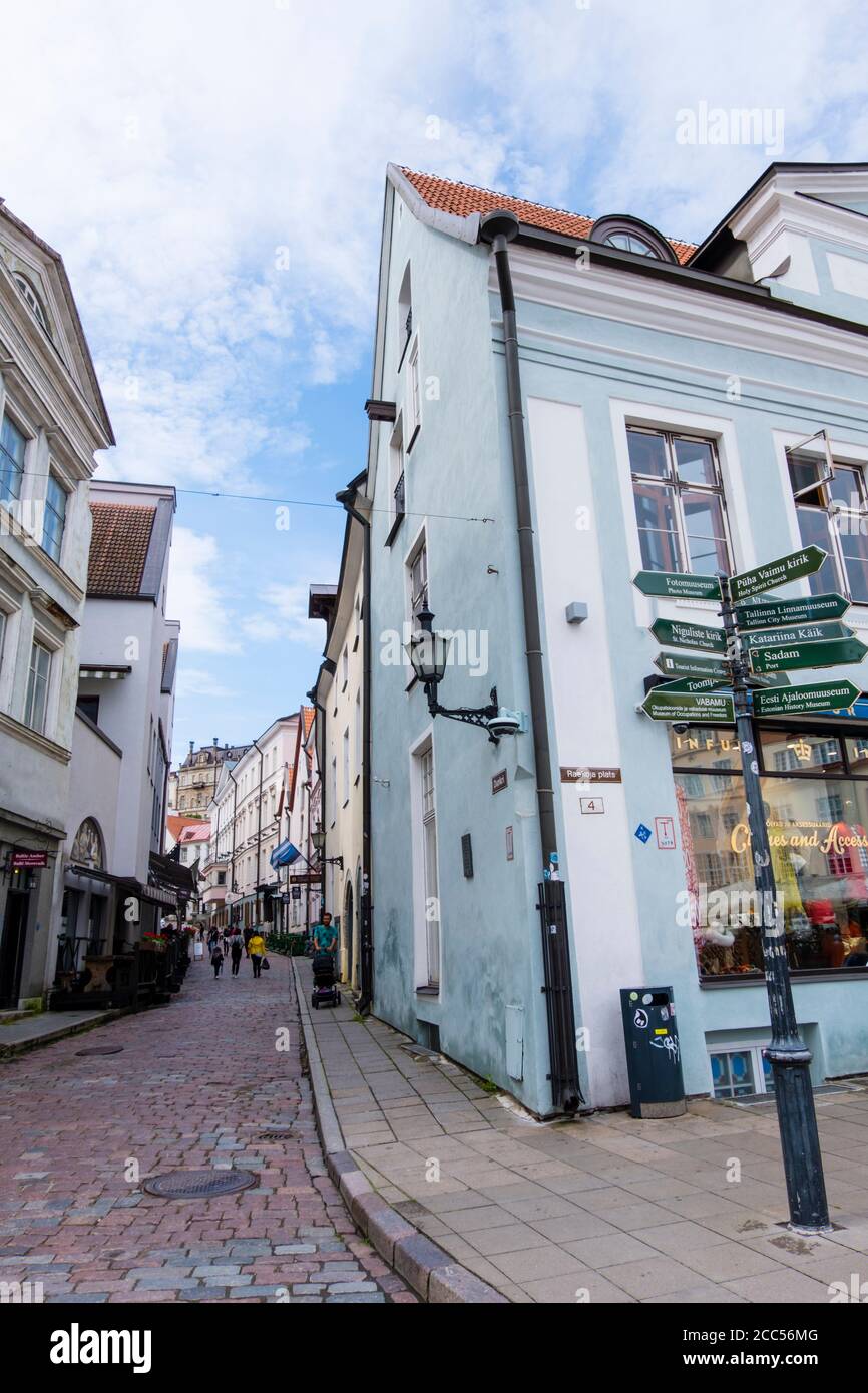 Dunkri, street off old town square, Tallinn, Estonia Stock Photo