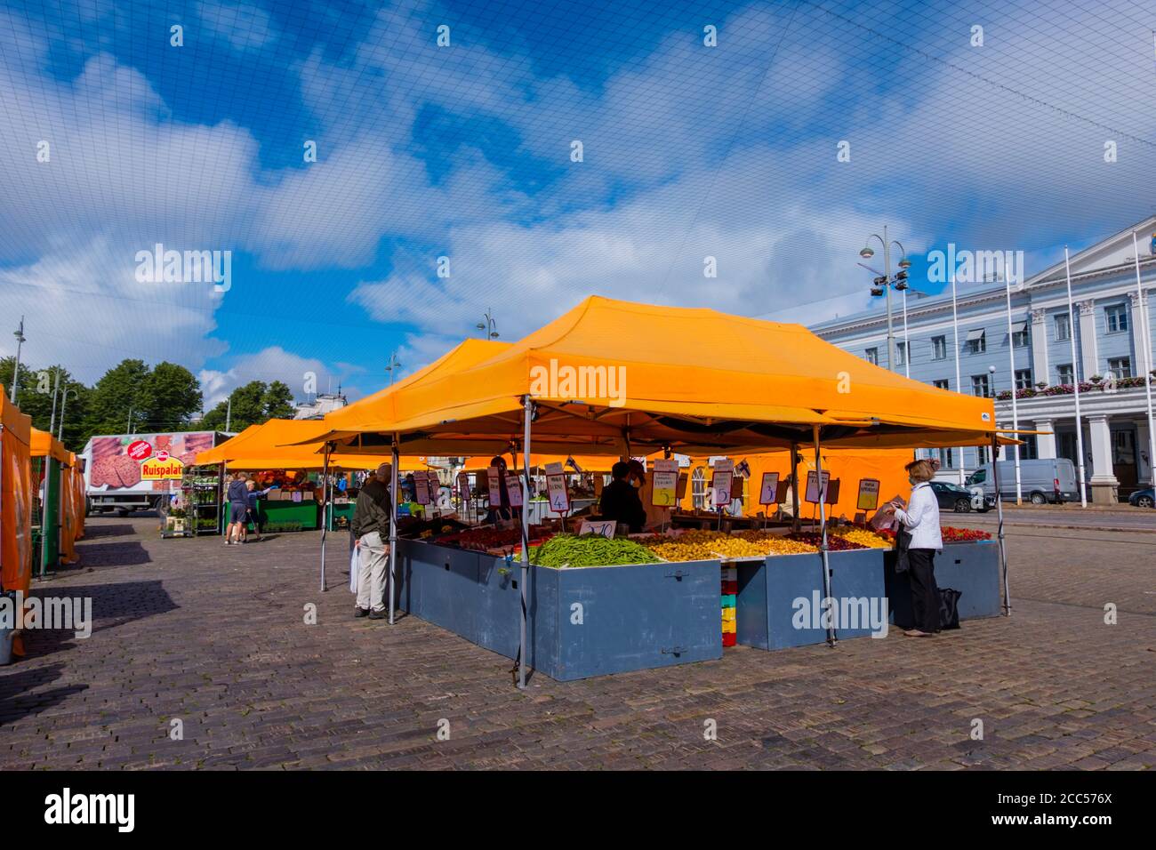 Market stalls, Kauppatori, central market square, Helsinki, Finland
