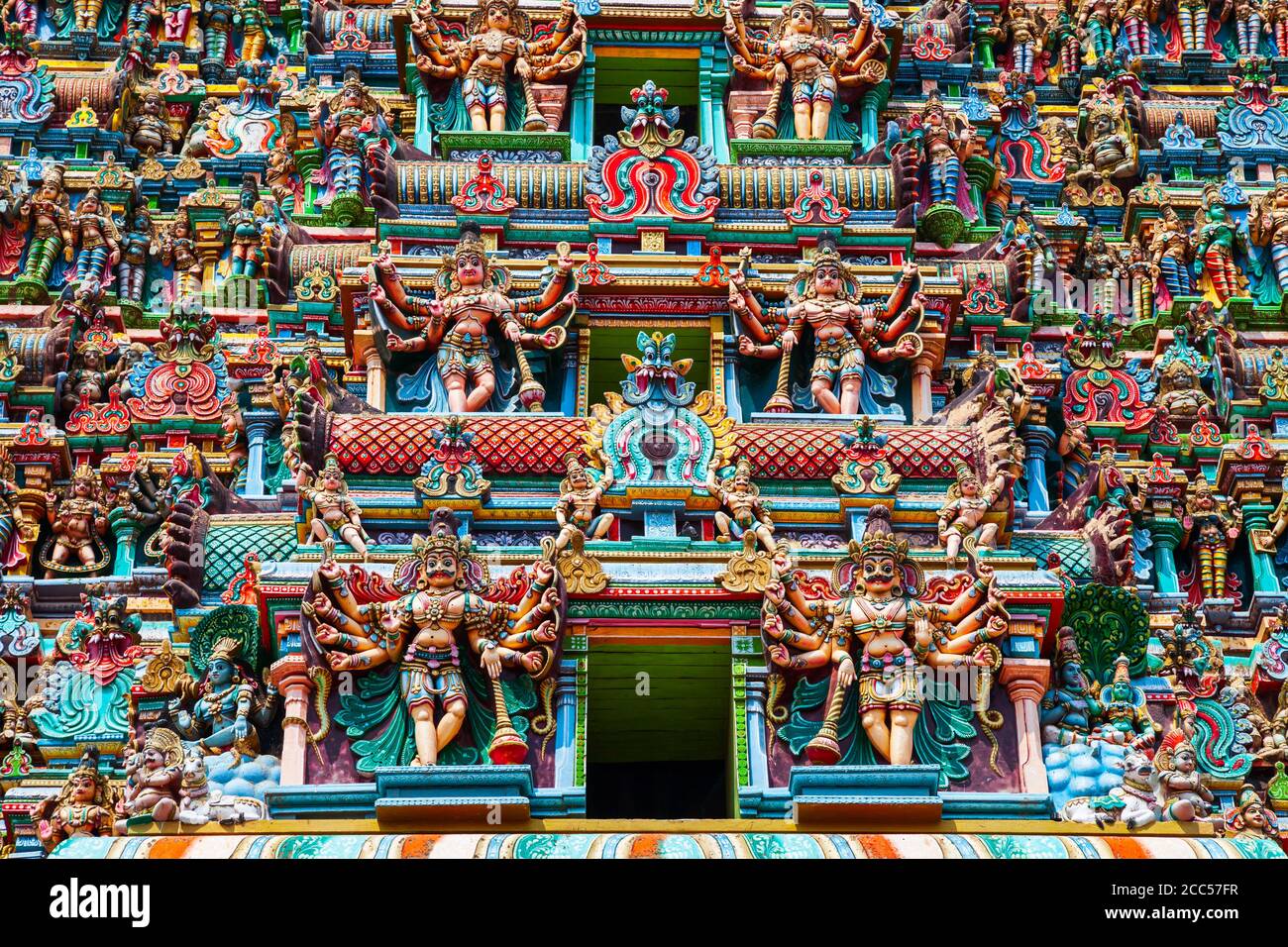 Meenakshi Amman Temple decor, a historic hindu temple located in
