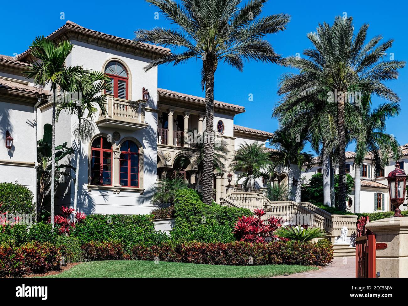 Grand mansion exterior, Old Naples, Florida, USA Stock Photo Alamy