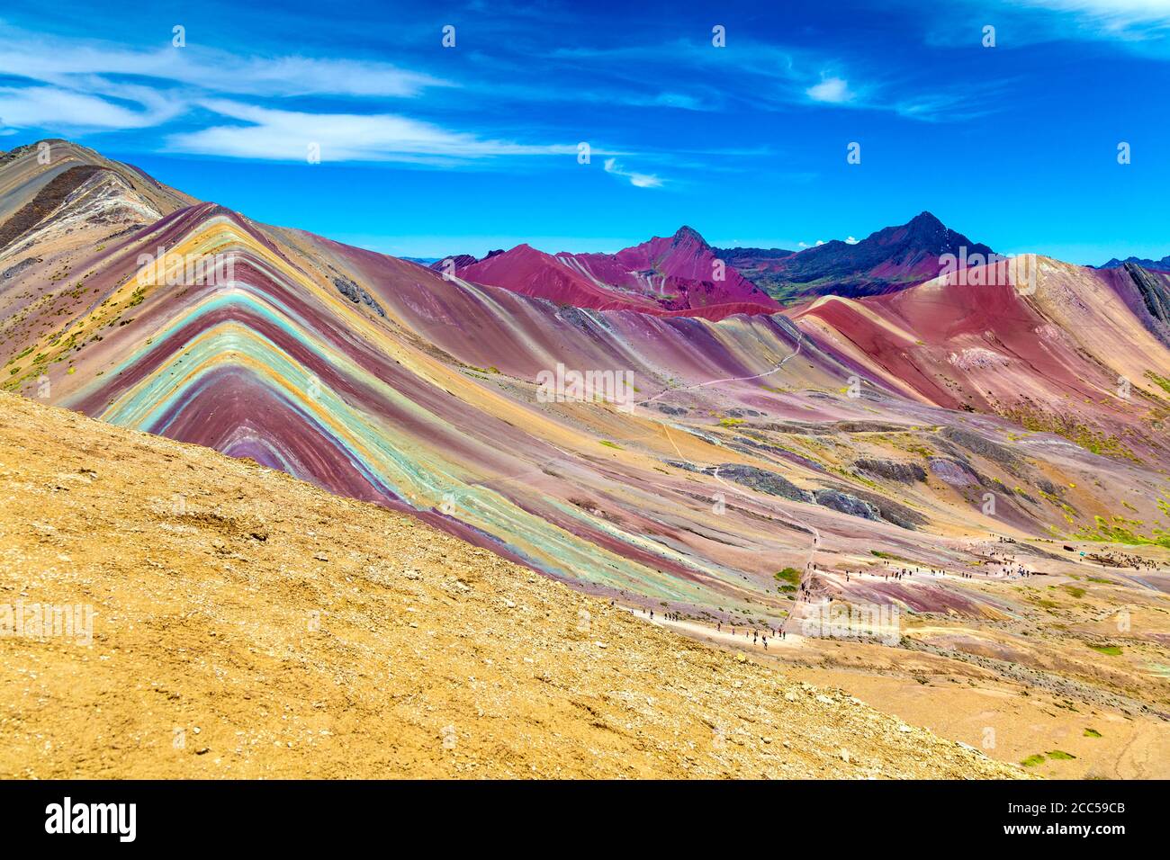 Vinicunca (Rainbow Mountain) in Pitumarca, Peru Stock Photo