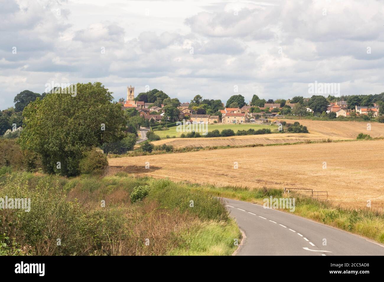 Barnburgh village, Doncaster, South Yorkshire, England, UK - seen from Ludwell Hill Stock Photo