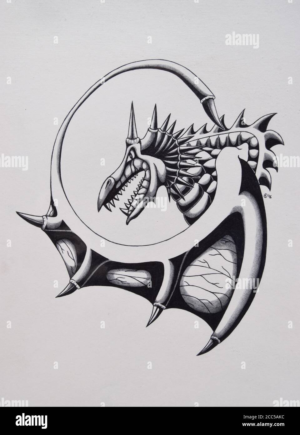 Dragon Head Tattoo On Black Background Symbol Of Chinese Zodiac Stock  Photo Picture And Royalty Free Image Image 200707868
