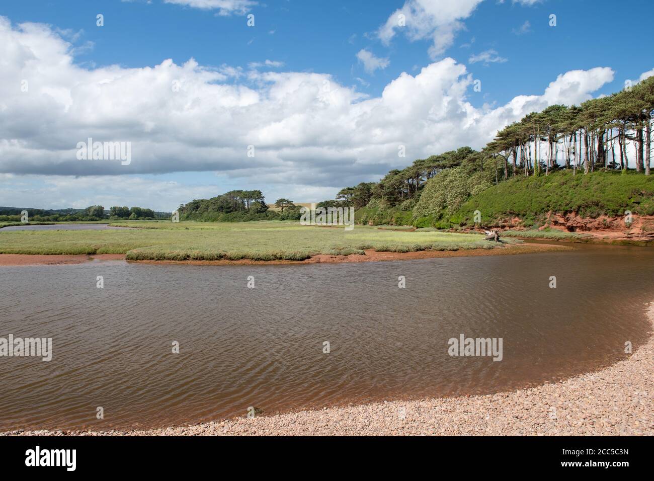 Landscape photo of the Otter estuary in Budleigh Salterton in Devon ...