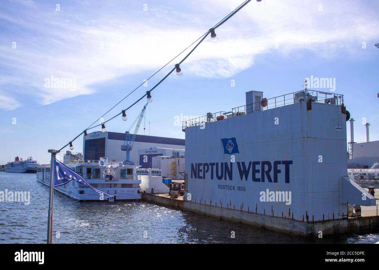 Rostock, Germany. 12th Aug, 2020. The Neptun shipyard in Rostock