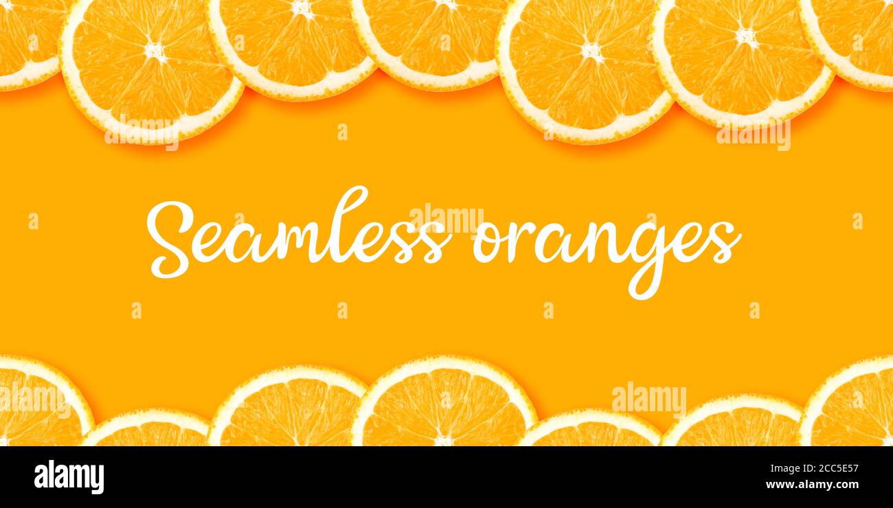 Orange citrus slices seamless backdrop texture. Flat lay backdrop Stock Photo