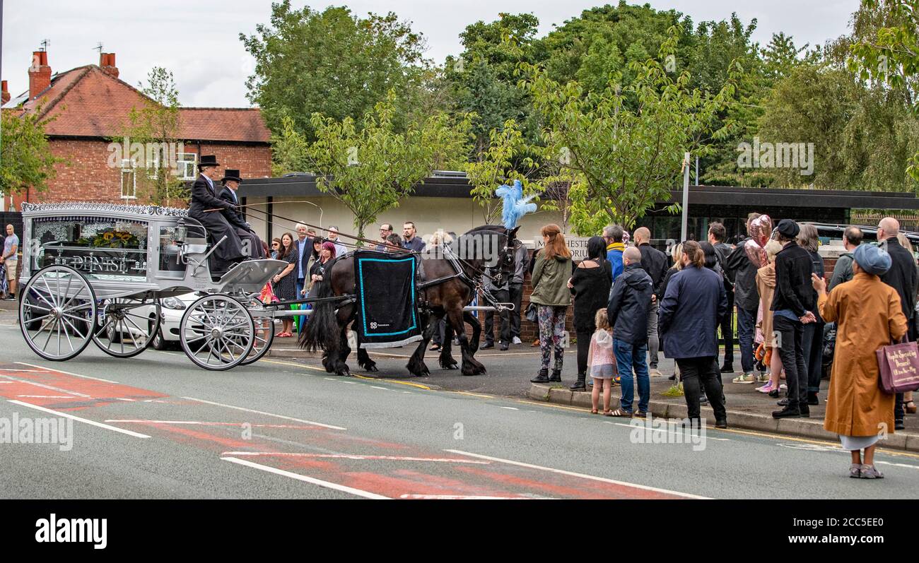 People Gather Outside Manchester Crematorium As The Coffin Of Singer