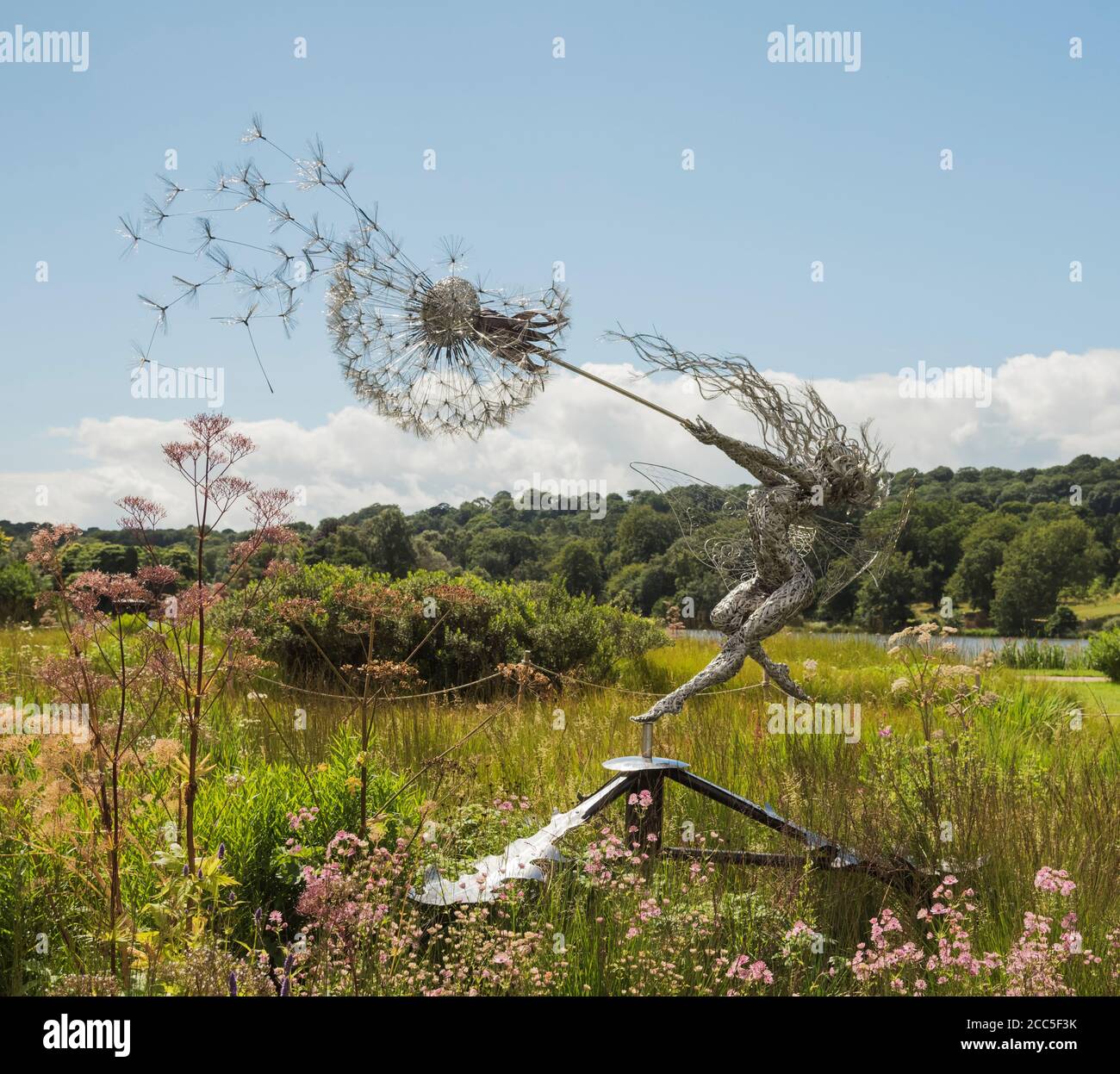 Wired art sculpture by Robin Wight on display at Trentham Gardens