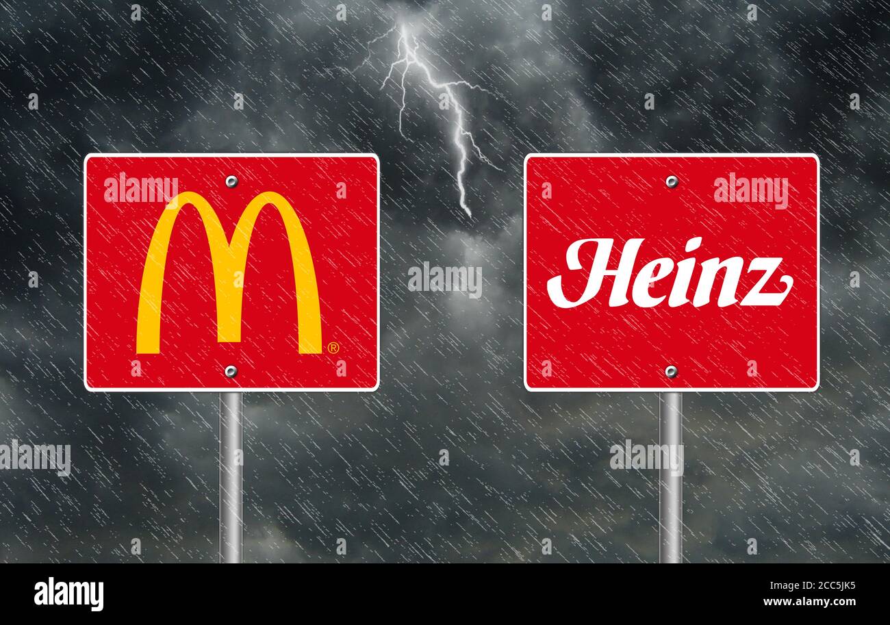 McDonald's versus Heinz Ketchup Stock Photo - Alamy
