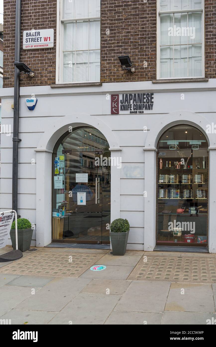 Japanese Knife Company shop in Baker Street, Marylebone, London, England, UK Stock Photo