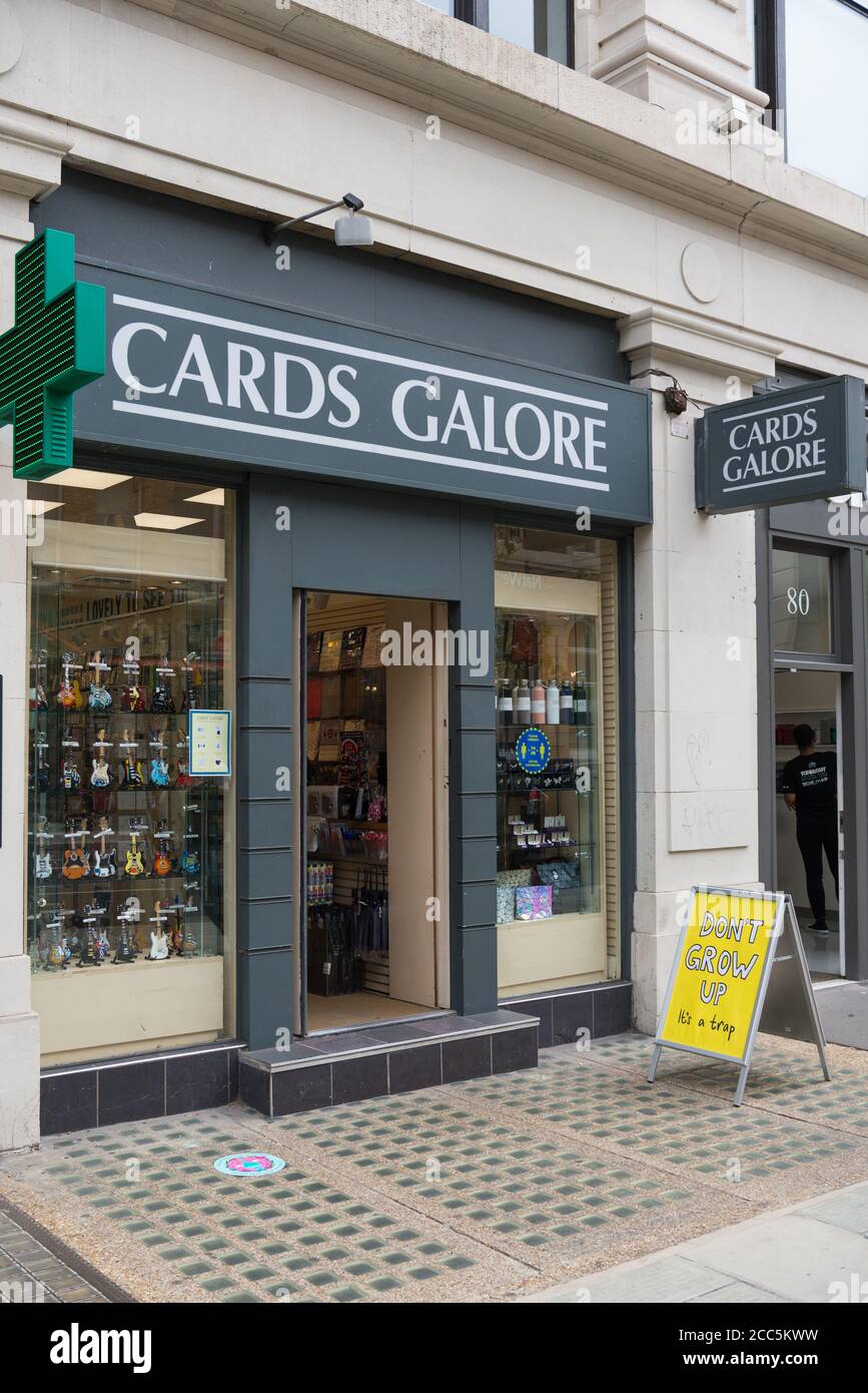 Cards Galore, greeting cards, gifts and stationery shop in Baker Street, Marylebone, London, England, UK Stock Photo