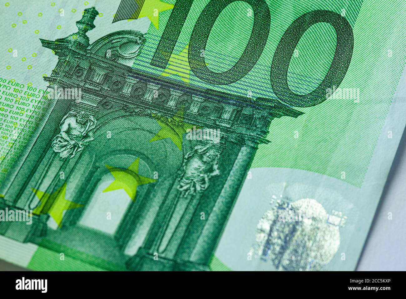 One hundred euro bill detail 3 Stock Photo