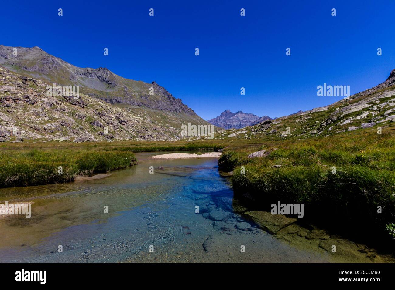 River in Gran Paradiso National Park Stock Photo
