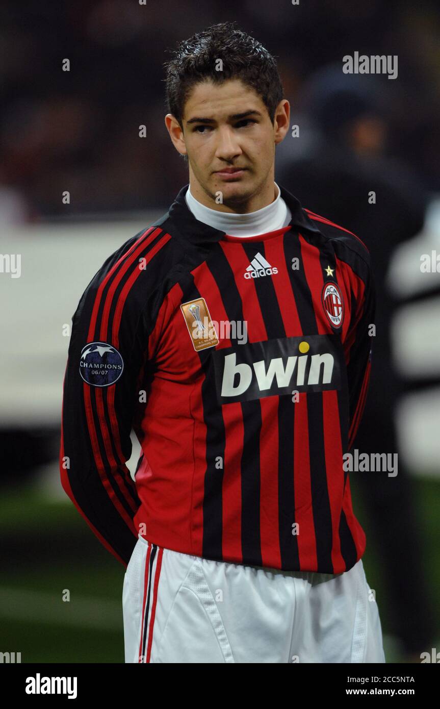 Italy, March 2008," SIRO" UEFA Champions League 2007/2008 , AC Milan - FC Arsenal : Pato before the match Stock Photo - Alamy