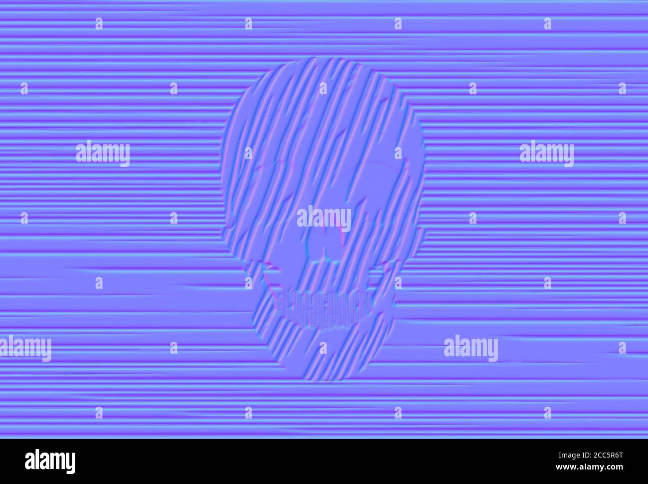 Normal map of Abstract striped skull on striped background. Computer ...