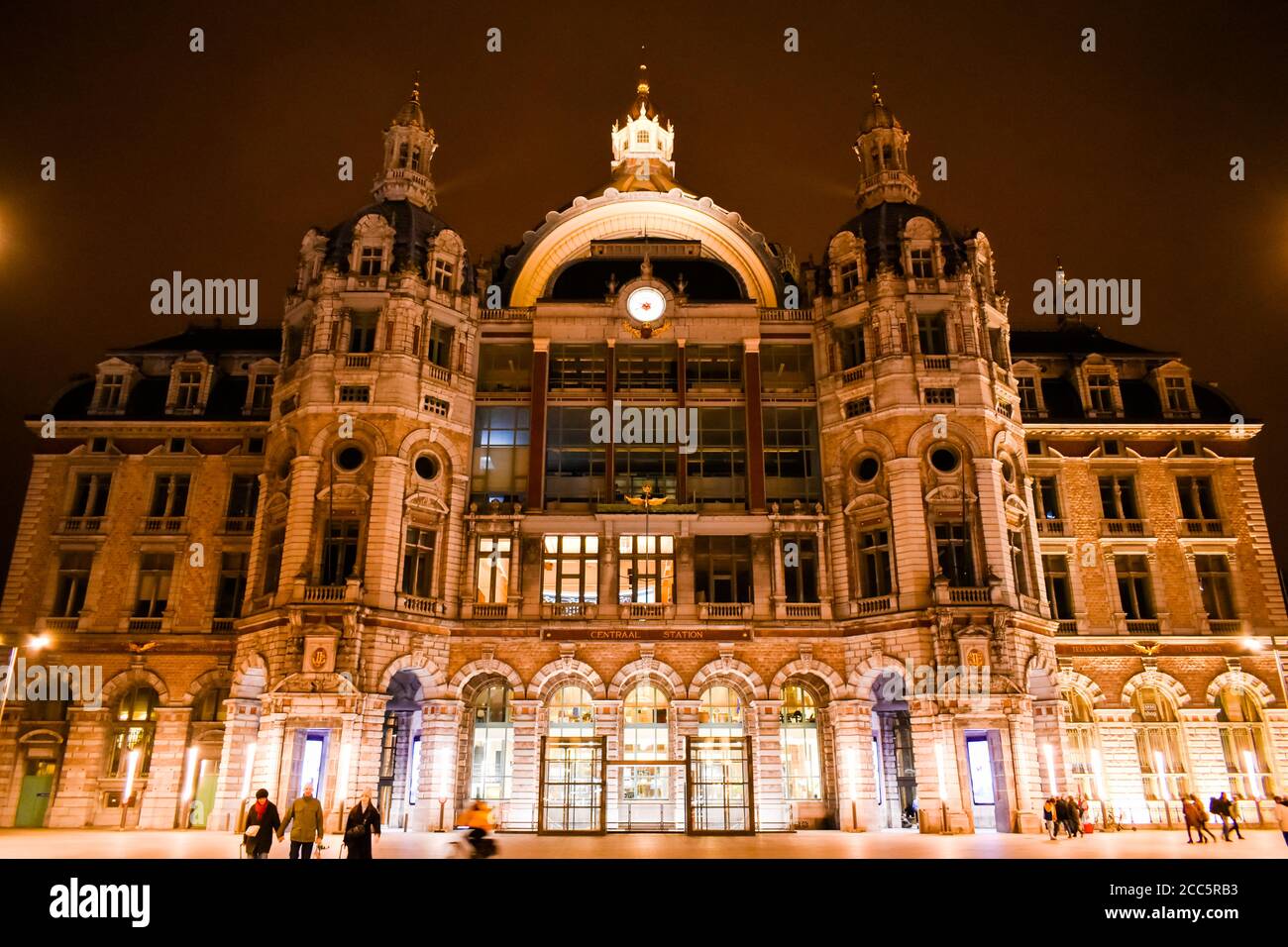 Antwerp Central Train Station Stock Photo