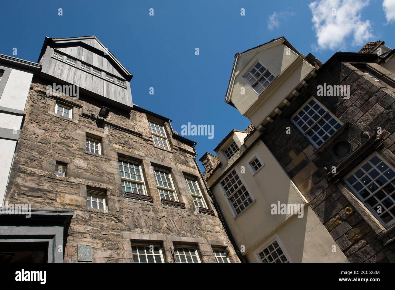 Beautiful buildings on the Royal Mile, City of Edinburgh, Scotland. Stock Photo