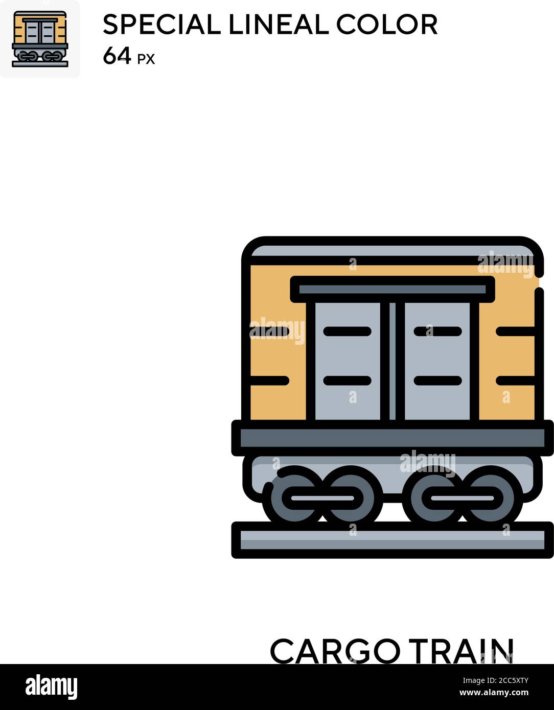 Cargo train soecial lineal color vector icon. Illustration symbol ...