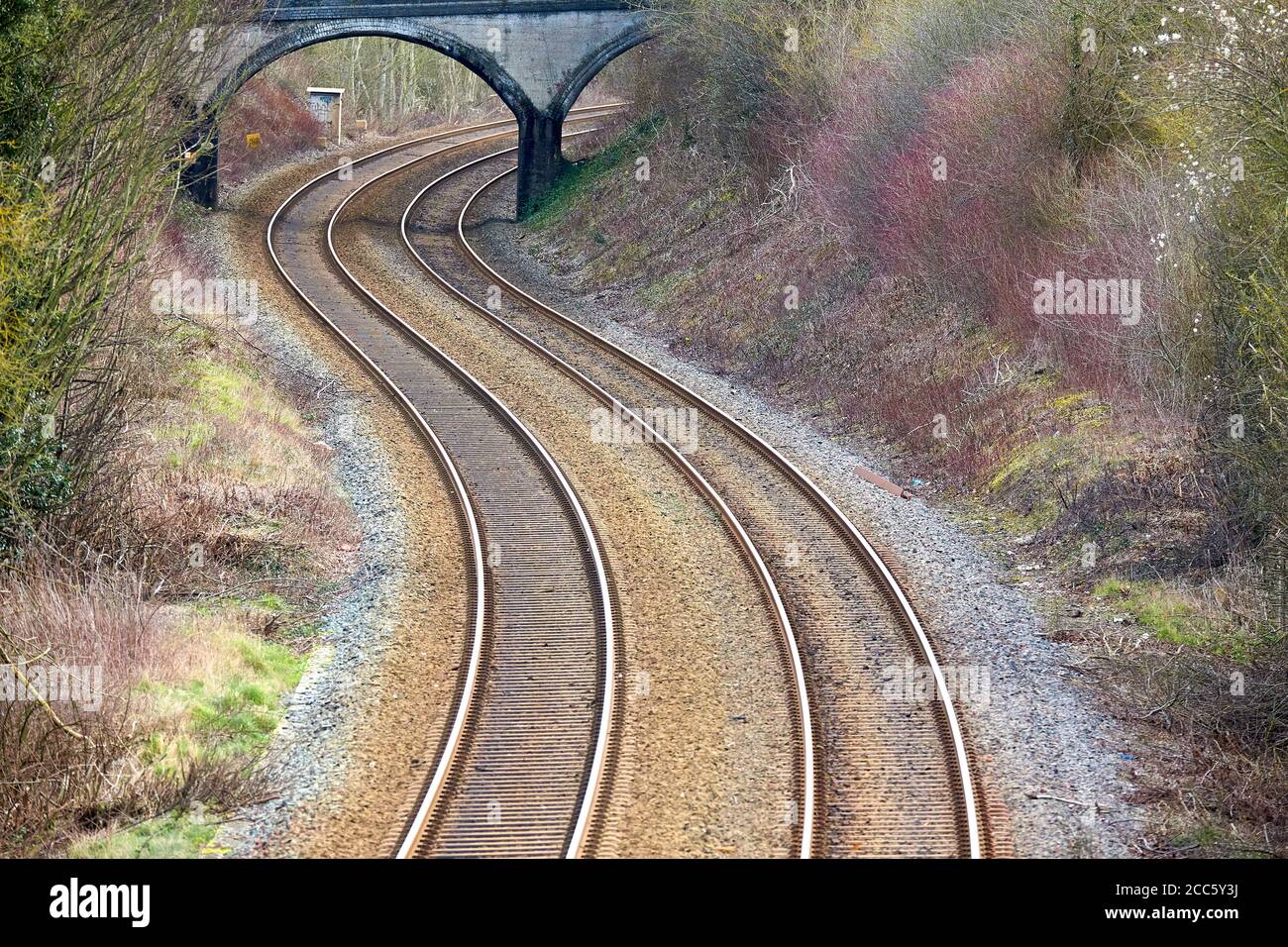 A general view of Chiltern Railways train tracks near Wendover, Buckinghamshire Stock Photo