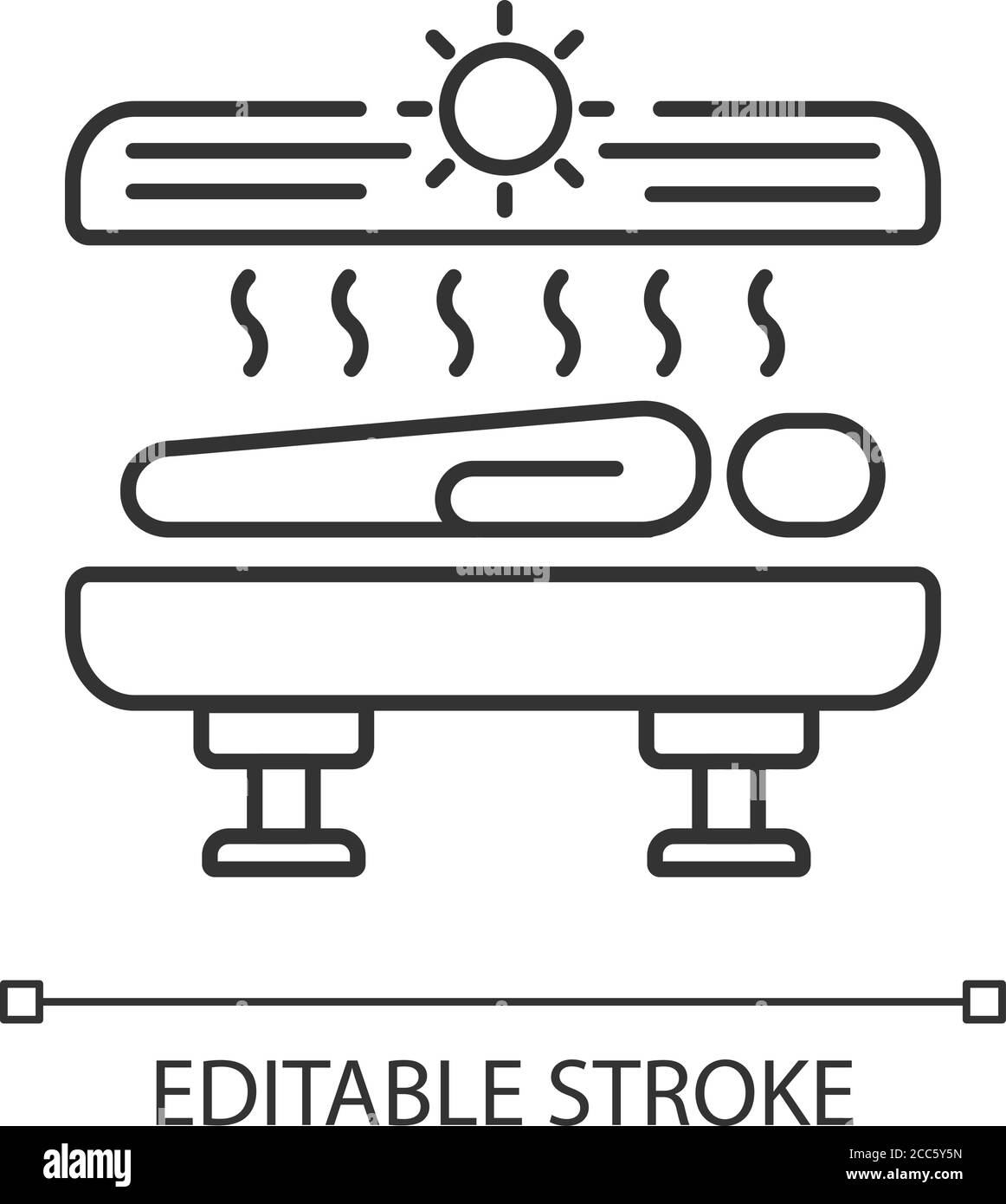 Tanning linear icon Stock Vector