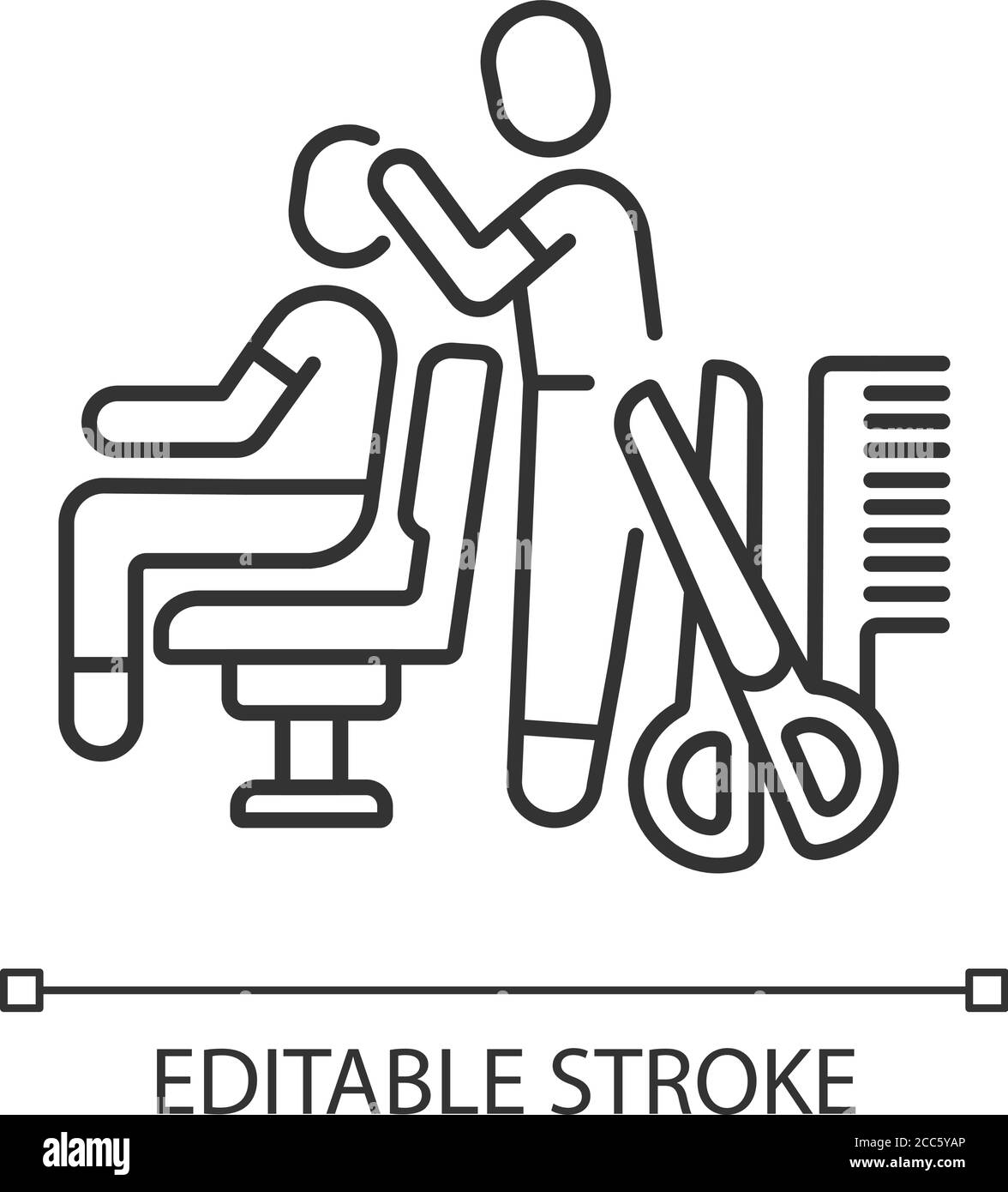 Hair cutting linear icon Stock Vector Image & Art Alamy