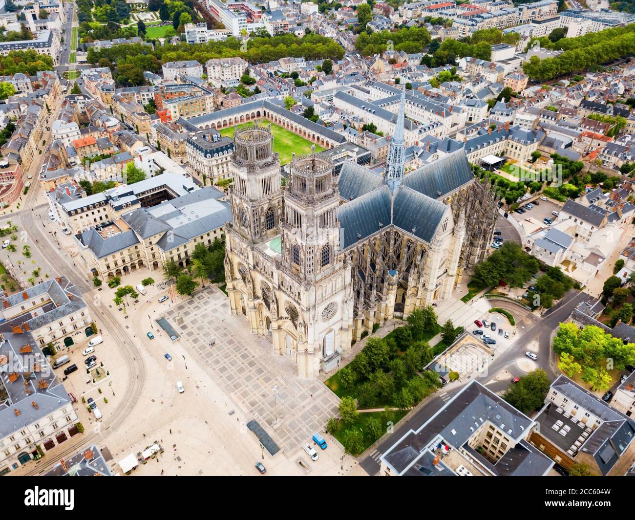 Orleans Cathedral or Basilique Cathedrale Sainte Croix d'Orleans is a Roman Catholic church in Orleans, France Stock Photo