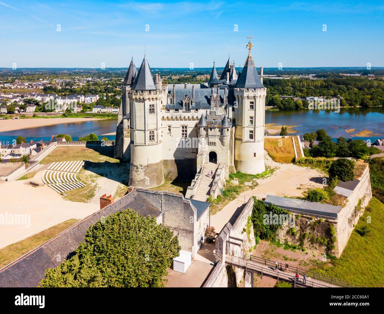 Aerial view of chateau de saumur hi-res stock photography and images ...