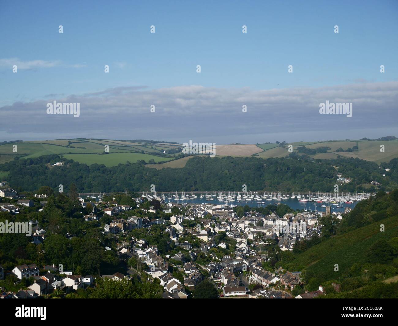 View over Dartmouth and surrounding countryside, Devon UK Stock Photo