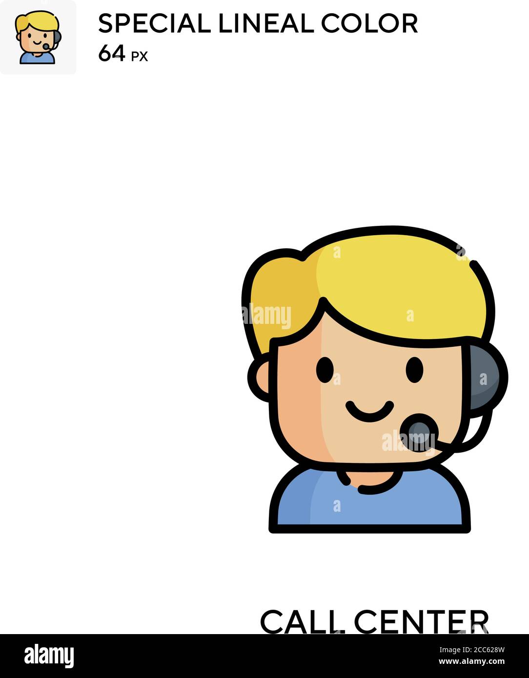 Call center soecial lineal color vector icon. Illustration symbol ...