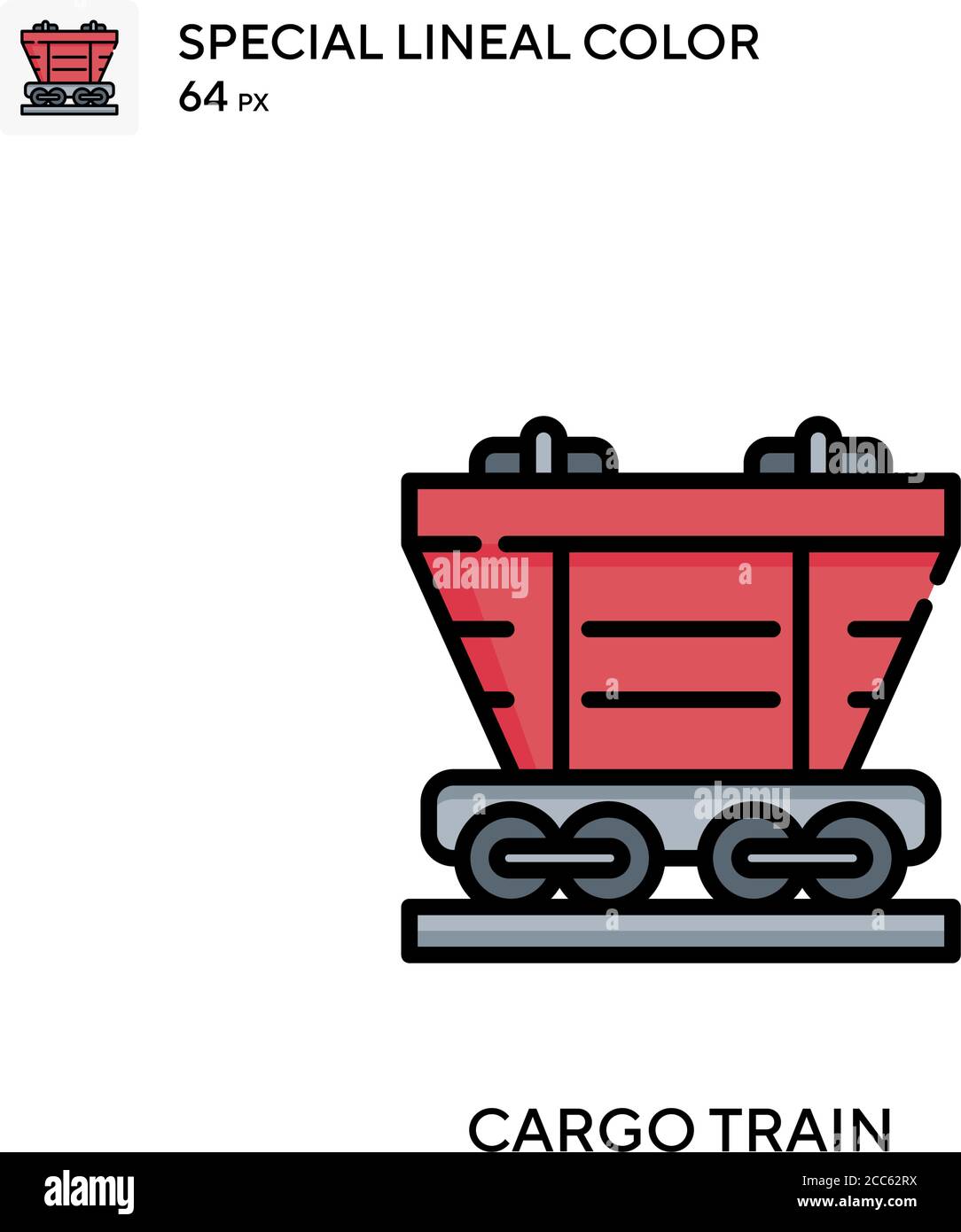 Cargo train soecial lineal color vector icon. Illustration symbol ...