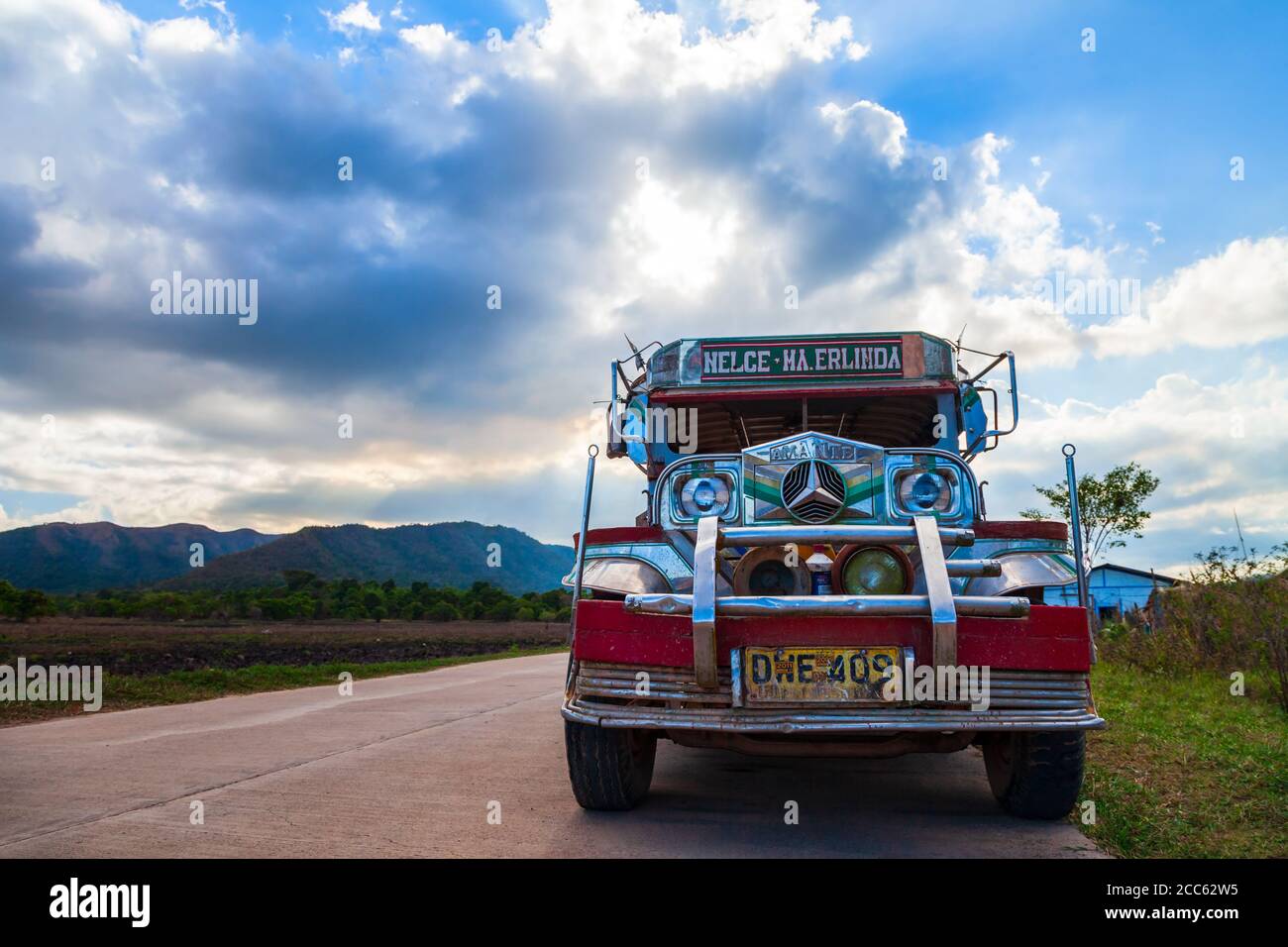 BUSUANGA, PHILIPPINES - MARCH 15, 2013: Jeepney at the Busuanga island in Palawan province, Philippines Stock Photo