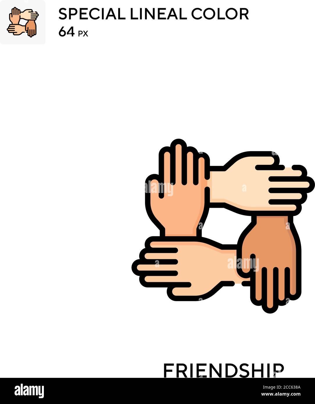 Friendship soecial lineal color vector icon. Illustration symbol design ...