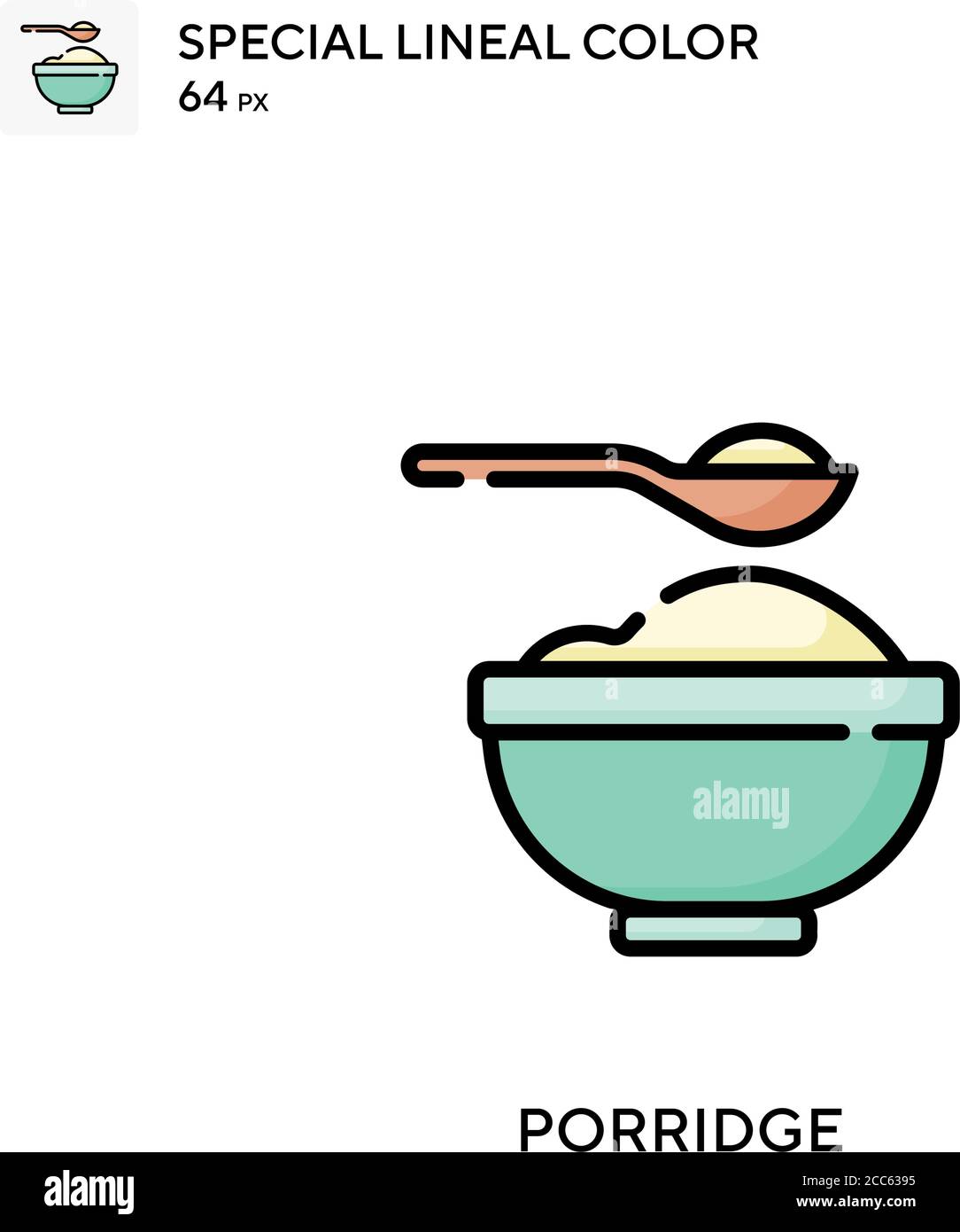 Porridge soecial lineal color vector icon. Illustration symbol design ...