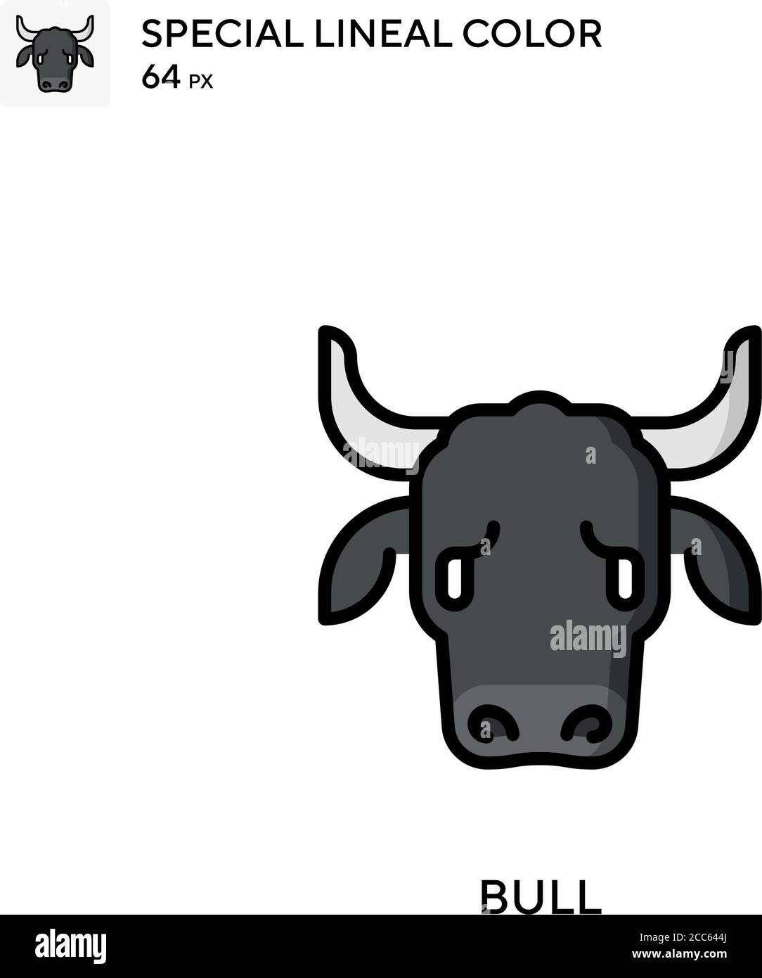 Bull soecial lineal color vector icon. Illustration symbol design ...