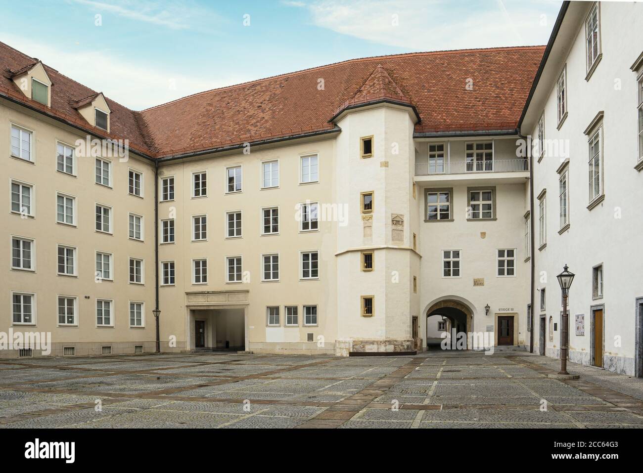 Graz, Austria. August 2020. The inner courtyard of the Grazer Burg Stock Photo