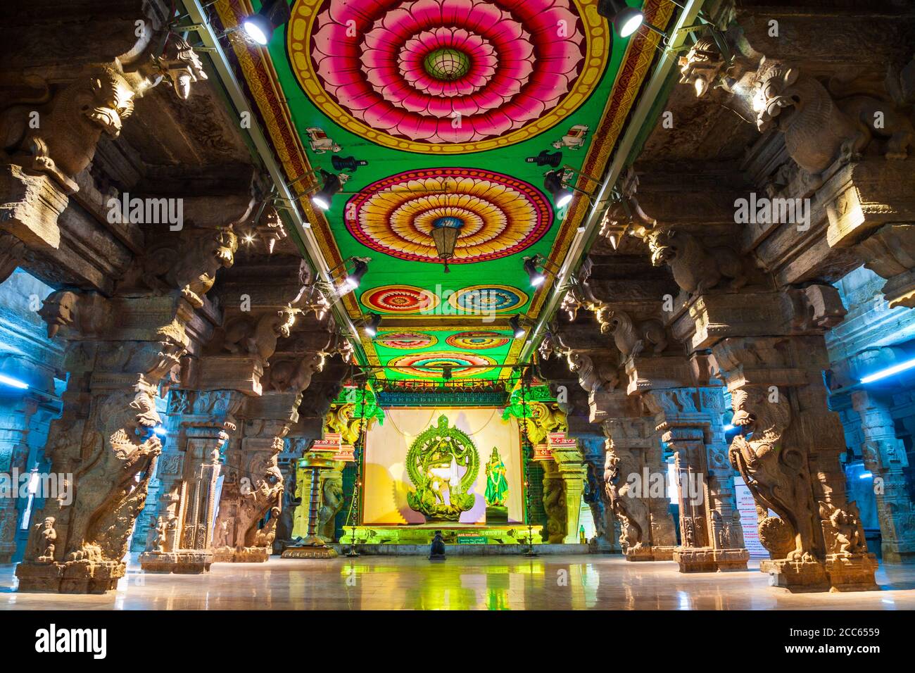 MADURAI, INDIA MARCH 23, 2012 The thousand pillar hall inside