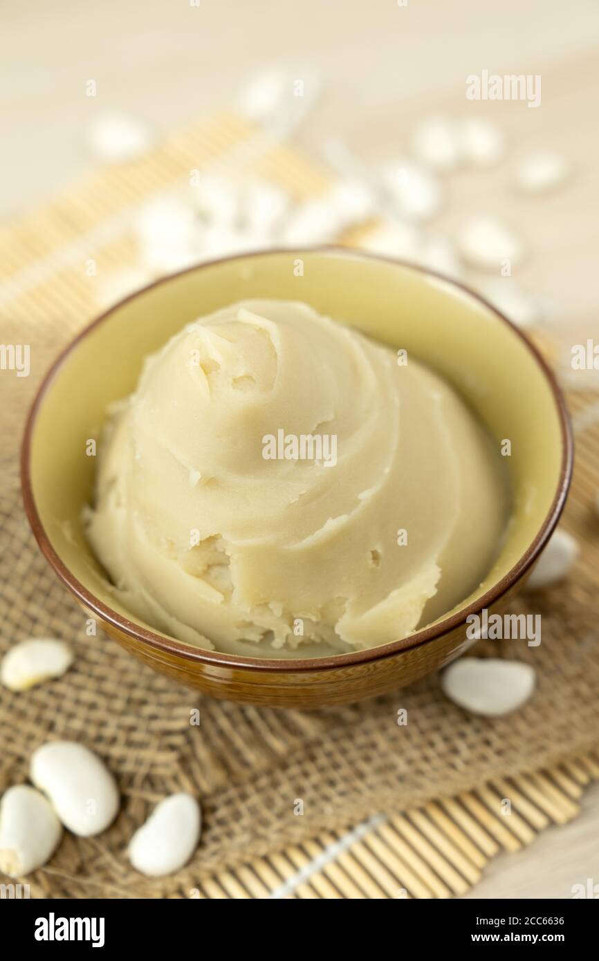 Japanese shiroan or white bean paste Stock Photo