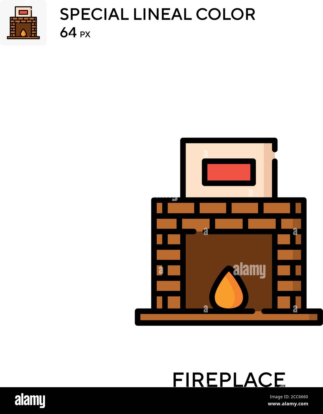 Fireplace soecial lineal color vector icon. Illustration symbol design ...