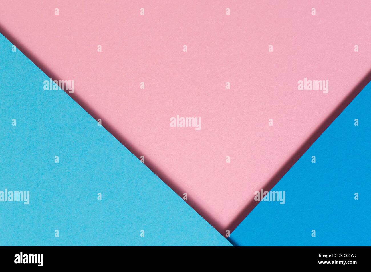 Abstract color papers geometry flat lay composition background with blue and pink color tones Stock Photo