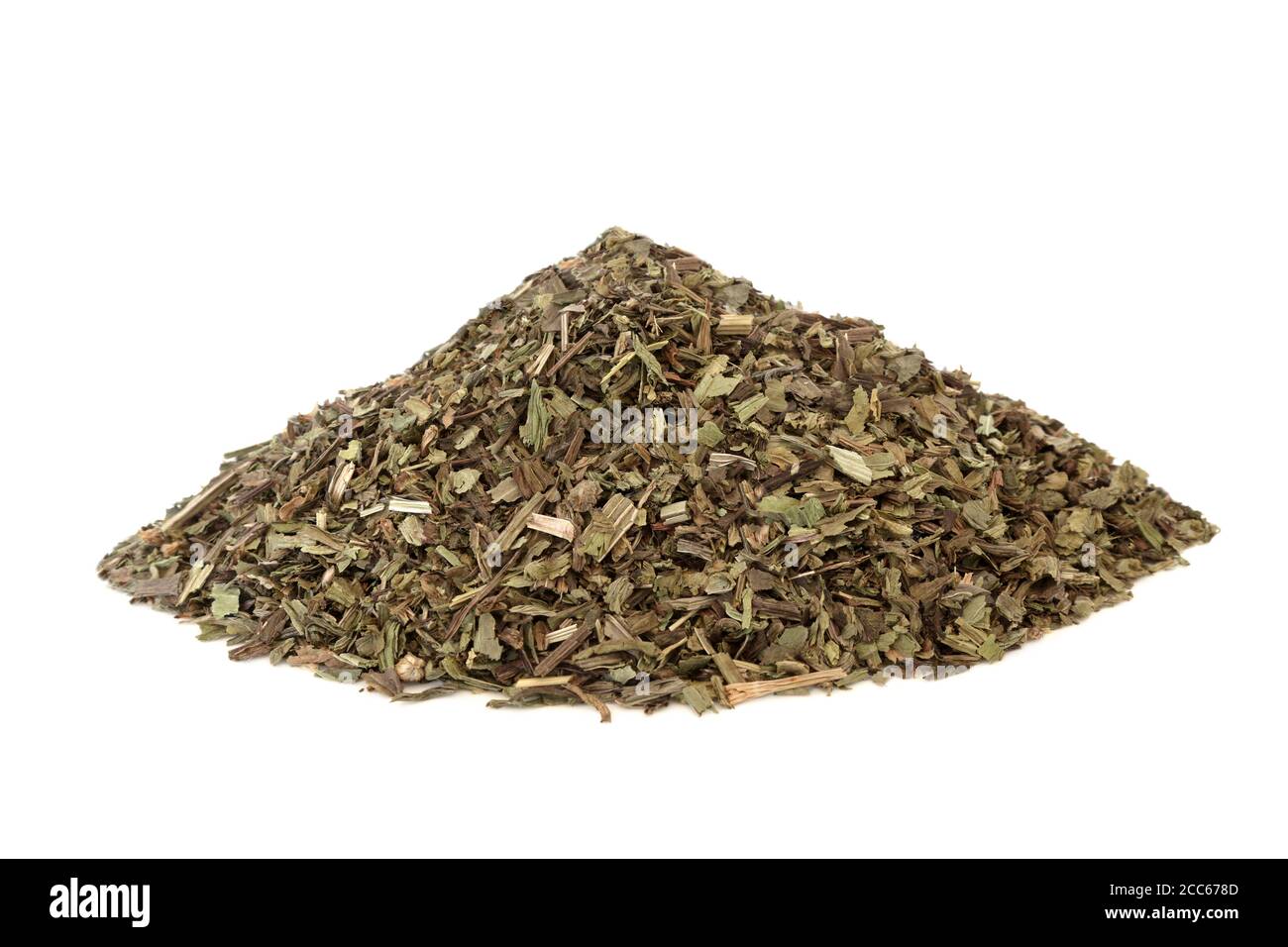 Plantain herb leaf used in herbal medicine to treat bladder infections, bronchitis, colds, bleeding hemorrhoids, skin conditions and eye irritation. Stock Photo