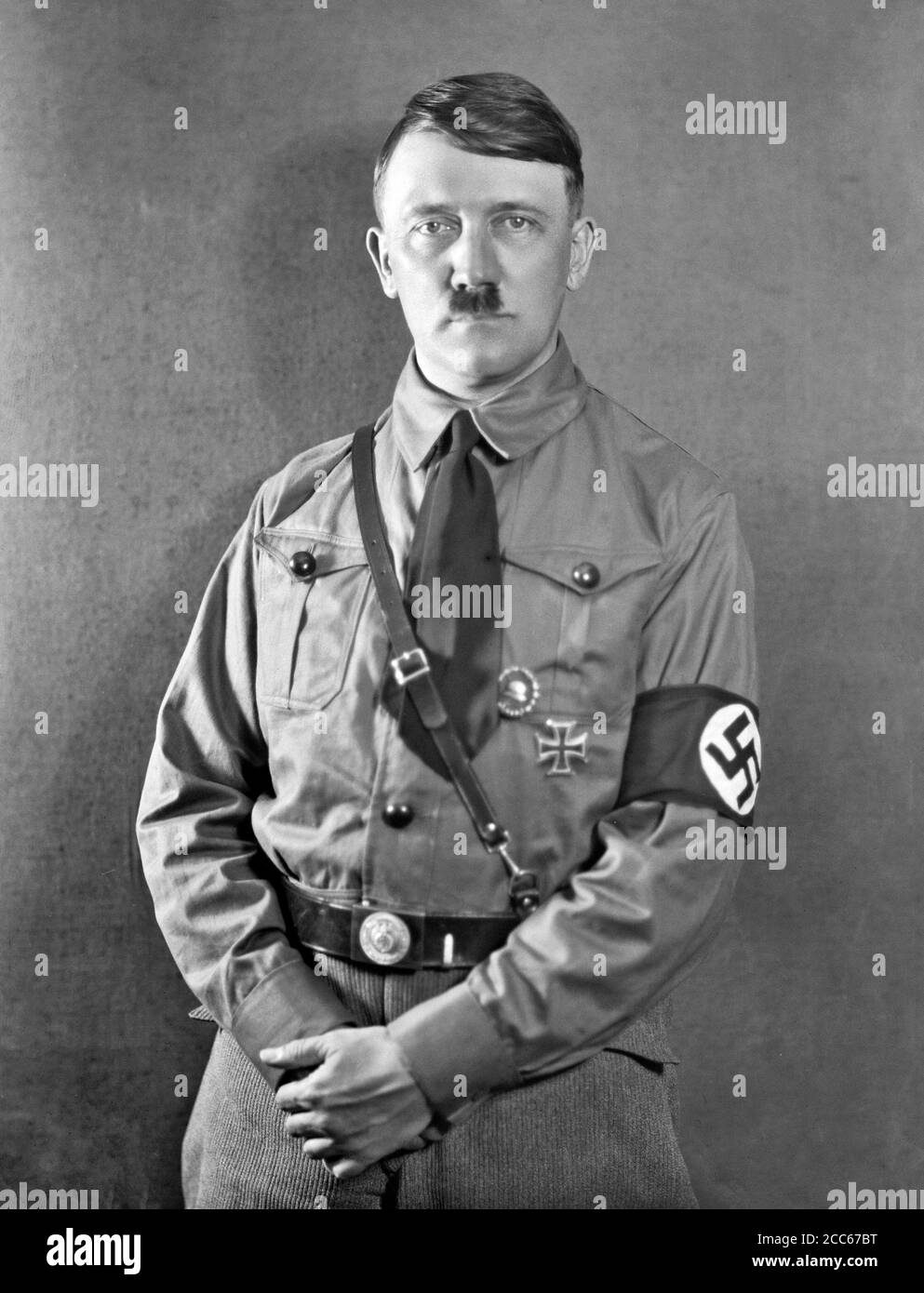 Portrait of Adolf Hitler in nazi uniform, 1928 Stock Photo