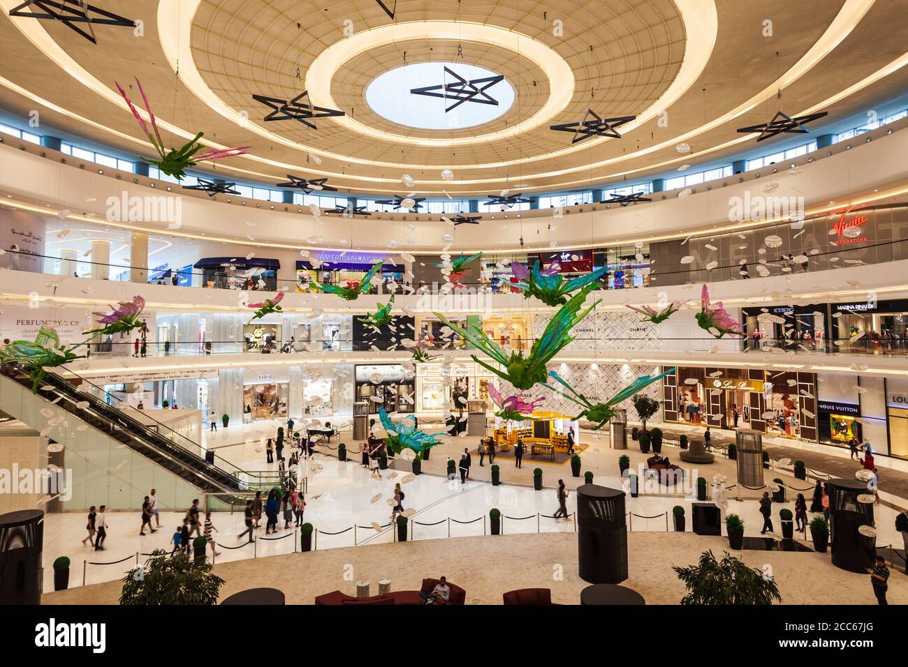 DUBAI, UAE - FEBRUARY 25, 2019: The Dubai Mall interior, the second largest shopping mall in the world located in Dubai in UAE Stock Photo