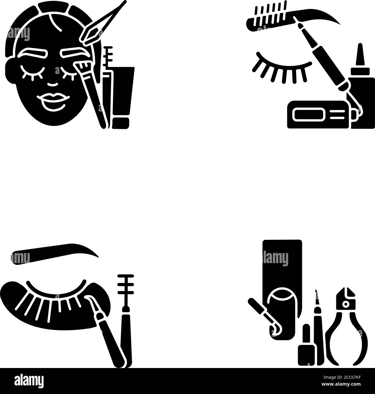 Face care black glyph icons set on white space Stock Vector Image & Art ...
