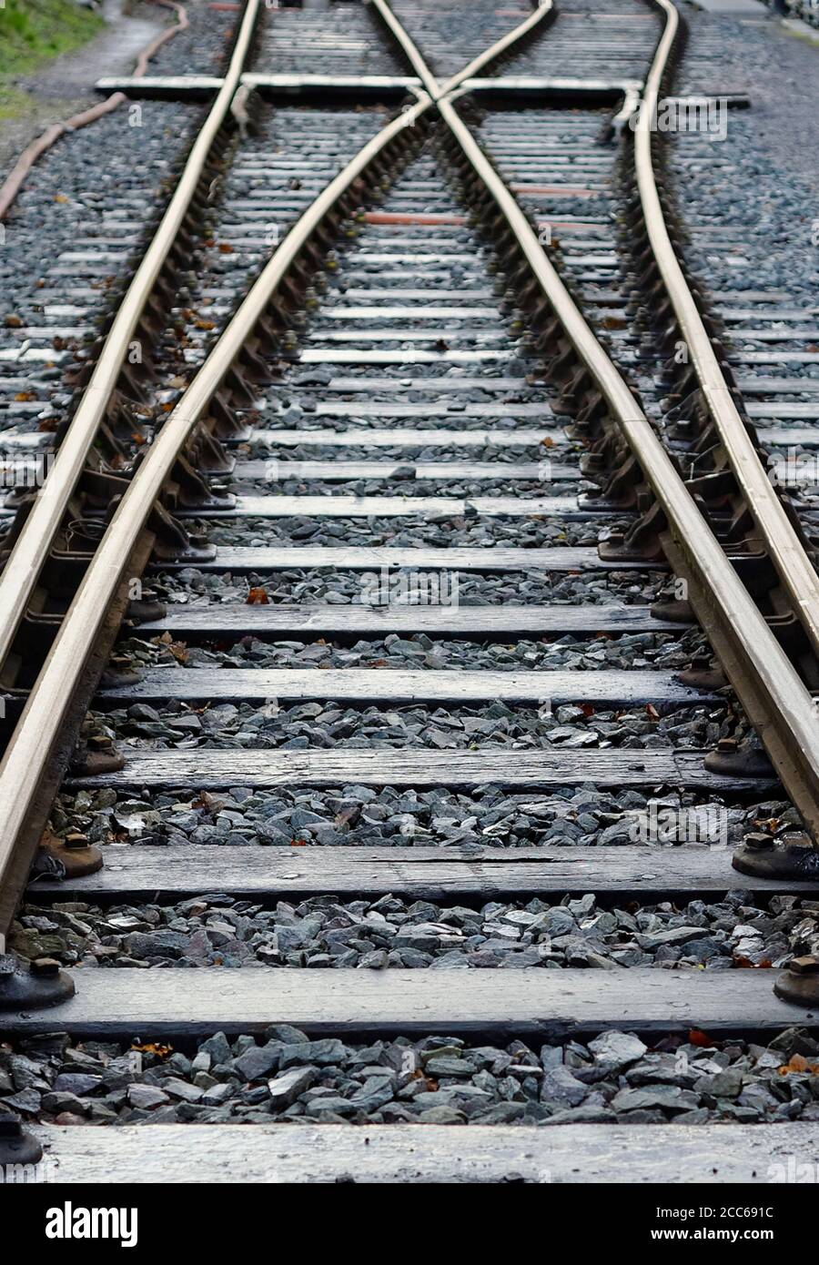 A SECTION OF RAIL TRACK UK Stock Photo