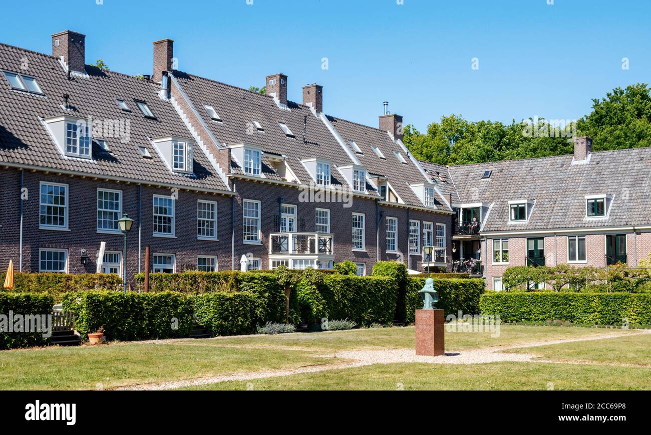 Naarden city centre. Monastic garden near the Comenius Museum on a sunny day. North Holland, The Netherlands. Stock Photo