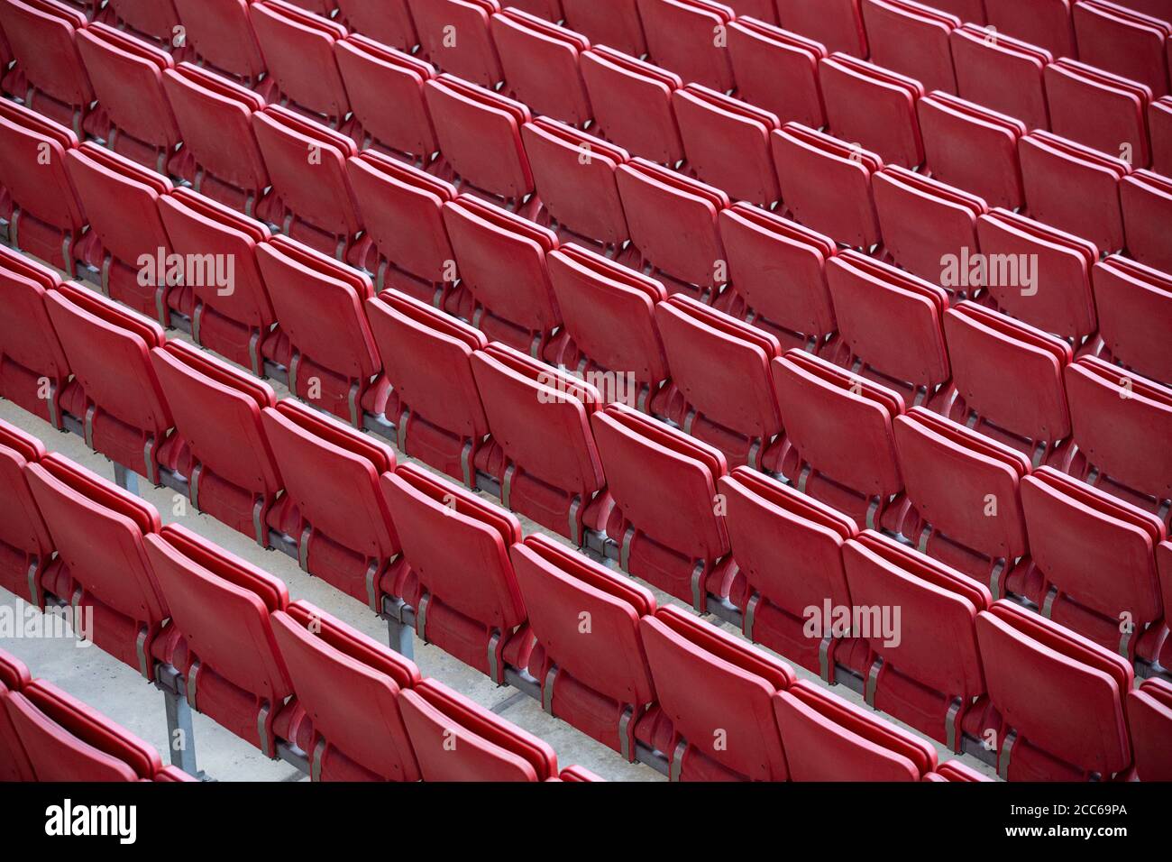 Seating in stands at Emirates Stadium Stock Photo