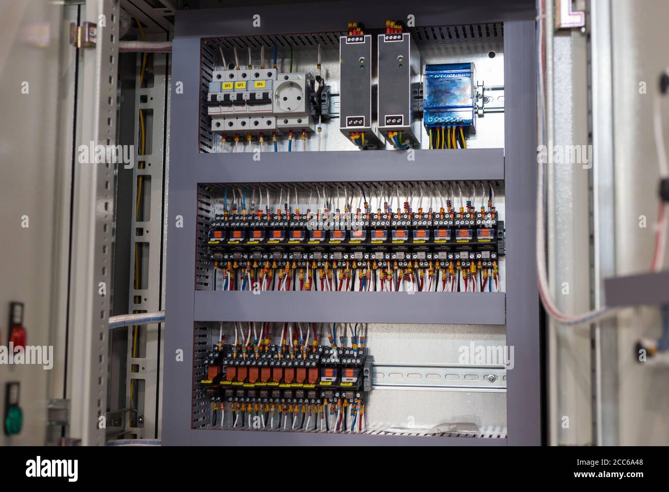Panel Board Inside Making an electricity panel board on the plant - the inside of the ...
